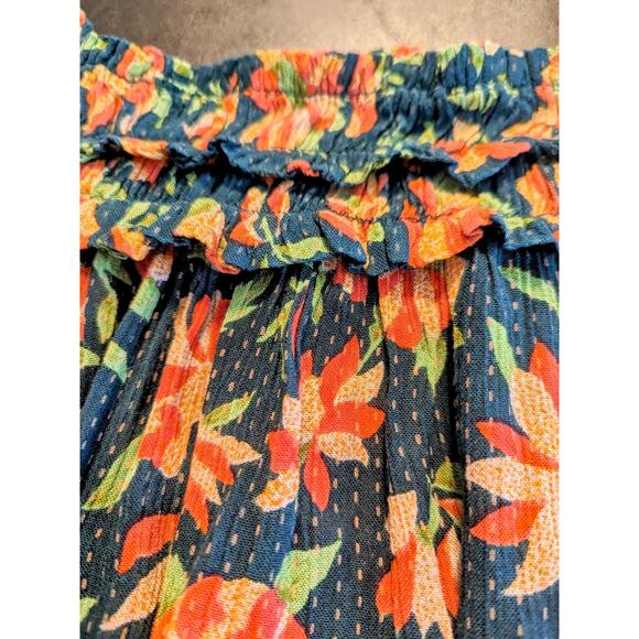 FREE PEOPLE Green Suki Floral Garden Combo Off the Shoulder Top Medium NEW - Picture 7 of 16